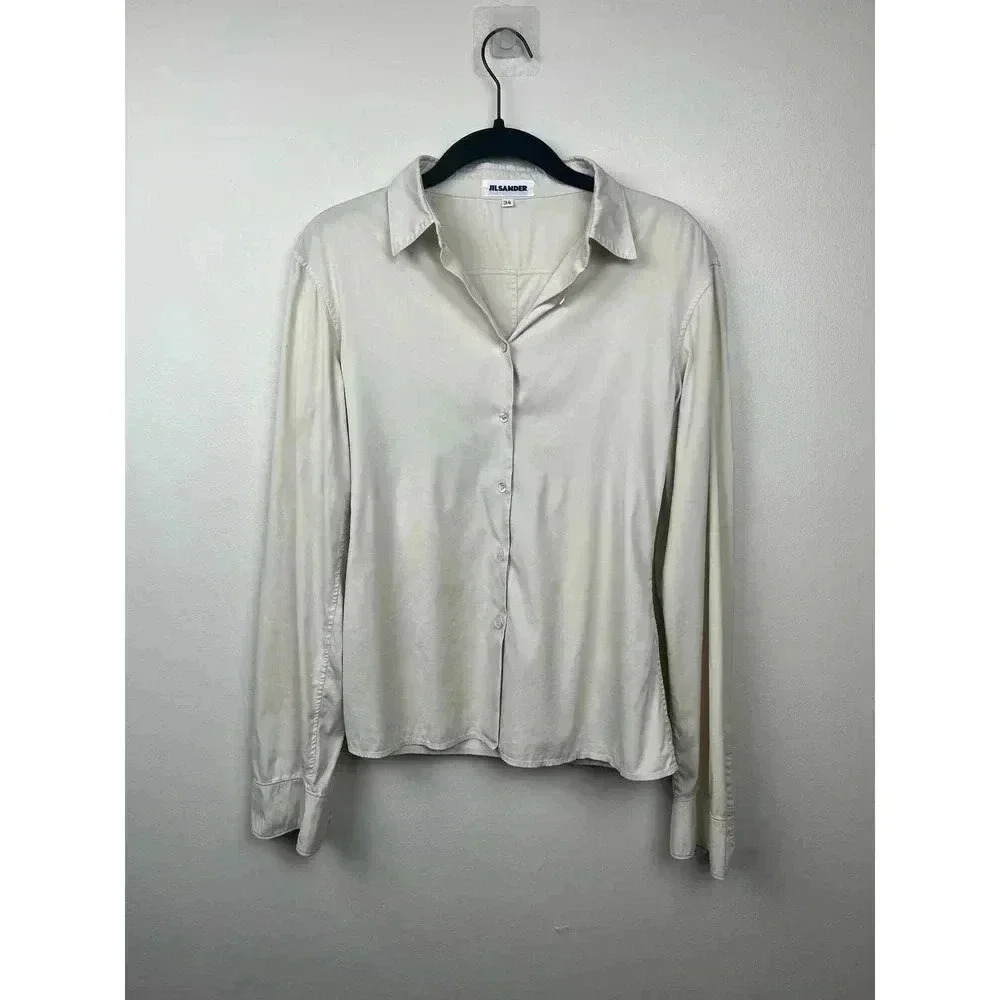 Jil Sander Silk Cream Button Up - size 34 or US XS